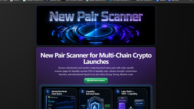 NewPairScanner website screenshot