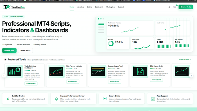 TradePanelTools website screenshot